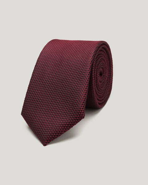Silk Textured Two-tone Tie, Burgundy, hi-res